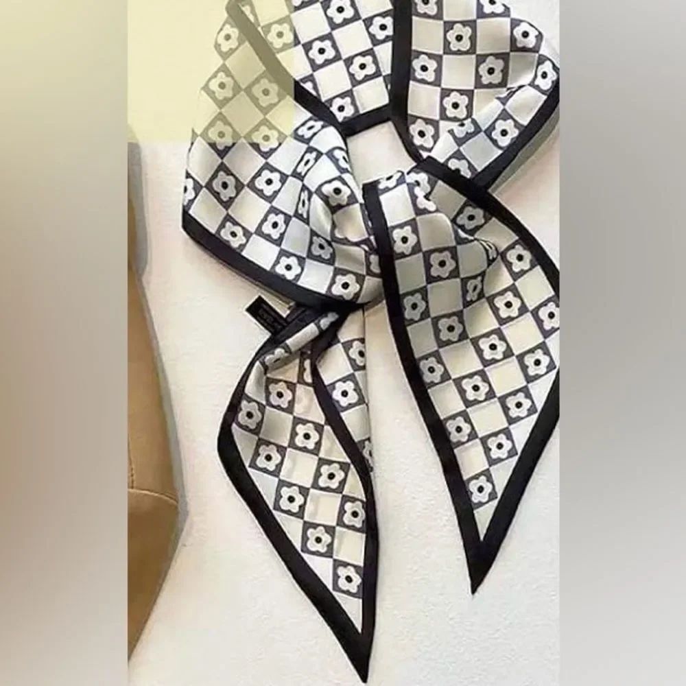 New Twilly Black & White Checker Scarf - Women Accessories